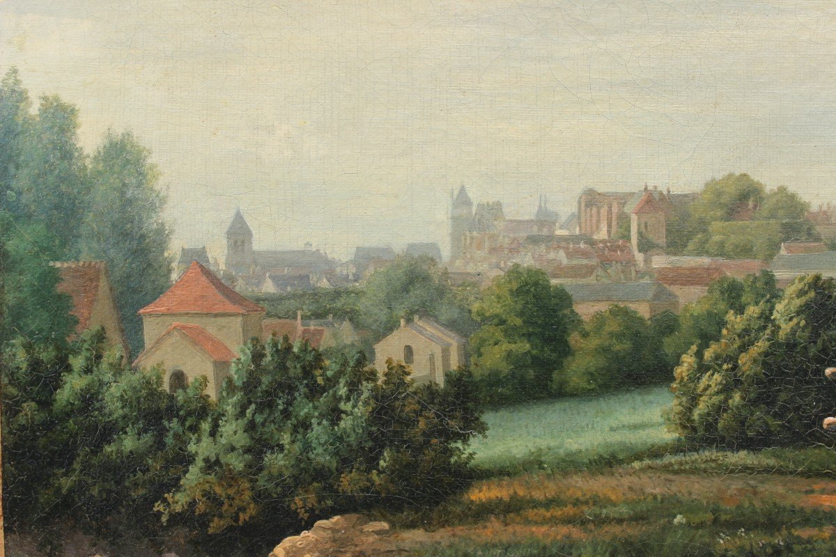 Deux vues de Bourges XIXè - attrib. à Etienne Bouhot (1780-1862)-photo-4