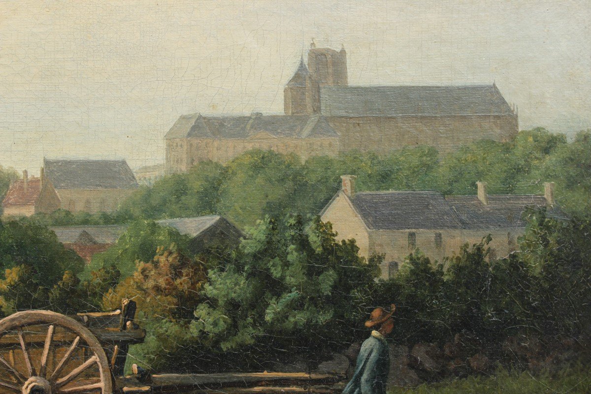 Deux vues de Bourges XIXè - attrib. à Etienne Bouhot (1780-1862)-photo-1