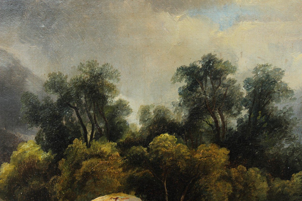 Paysage avec rivière et montagne - attribué à André GIROUX (1801-1879).-photo-6