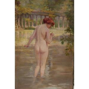 Femme dénudée au Parc Monceau - Ernest Bisson 19è/20è