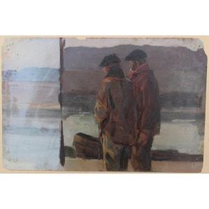 Achille Granchi-taylor (1857-1921). Two Fishermen, Study