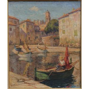 The Old Port Of Saint-tropez. Charles Alb. Hector Bastogy (xx)