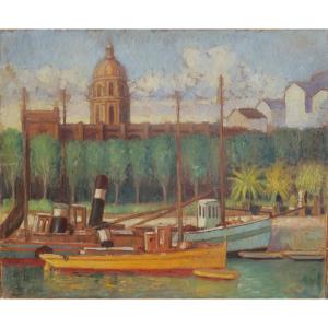 Robert Nettleton FIELD (1899-1987). Port animé. Hémisphère sud ?