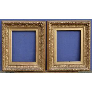 Pair Of Beautiful 19th Century Gilded Frames View 30x23cm, Rebate 32x25.1cm