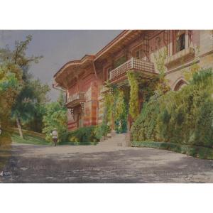 Luigi Ossipovitch PREMAZZI (1814-1891). Le petit palais d'Alexandre II à  Livadia