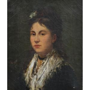 Portrait femme au Châle- Jules CHARDIGNY (1842-1892)
