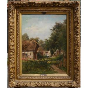 Houses In Normandy. Eugène Berthelon (1829-1916)