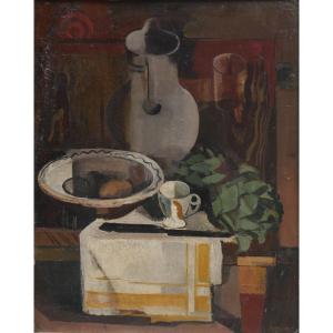 Charlotte HENSCHEL (1892-1985). Nature morte cubiste
