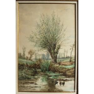 Auguste Allongé (1810-1898). La mare aux canards