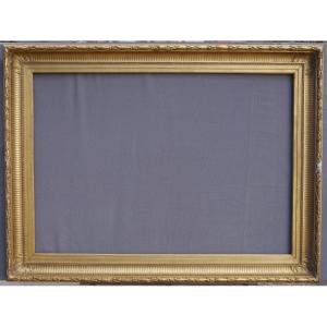 Beau cadre doré XIXè à canaux pour 30P, vue 90,5x63,5 cm