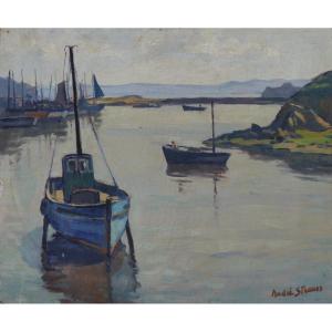 Bateaux de pêche à Tréboul. André STRAUSS (1885-1971)