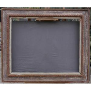 Grand cadre XXè patine Montparnasse vue 91,5x72,5 cm, format 30F