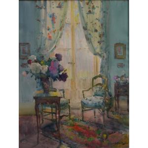 Louis Agricol MONTAGNÉ (1879-1960). Intérieur provençal.