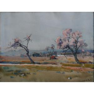 Louis Agricol MONTAGNÉ (1879-1960). Printemps en Provence.