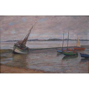 Port-des-Barques, voiliers .Gaston BOUCART (1878-1962)