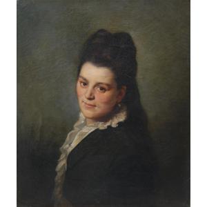 Portrait Of A Smiling Woman, 1875. Lionel Royer (1852-1926)