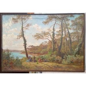 Emile Isenbart (1846-1921). Banks Of The Odet In Brittany, 1884.