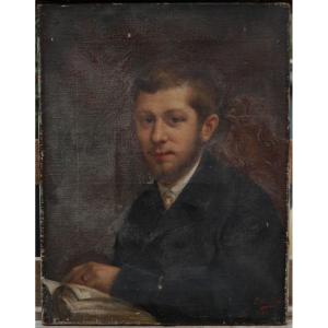 Portrait Of A Young Man 1888. Lucien Mouillard (1842-1912)