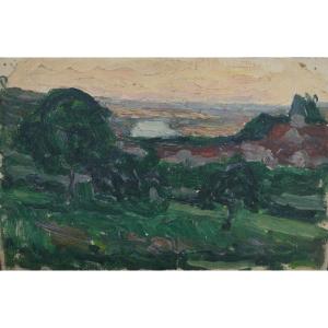 Landscape Study Of The Seine Valley. Raymond Thibésart (1874-1968)