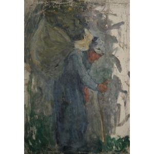 Peasant Study With Cane. Raymond Thibésart (1874-1968)