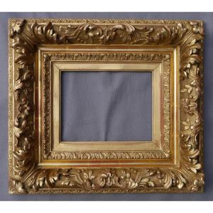 Beau large cadre dor&eacute; XIX &egrave; vue 23,6x18 cm (pour 2F)