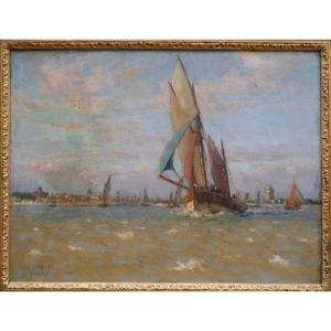 La Rochelle, Sailboats. Paul C.f. Jobert (1863-1942)