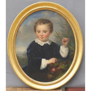 Portraits de garçon vers 1850. Léonie PRIN (1820-?)