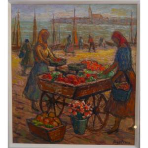 Paul SCORTESCO (1895-1976), Roumanie. Marchandes à Venise
