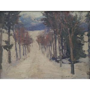 Harry B. Lachman (1886–1974). Snow-covered Mountain Landscape.