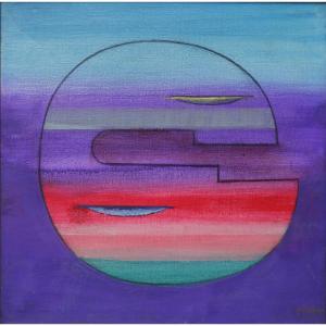 Charlotte HENSCHEL (1892-1985). Composition abstraite vers 1970