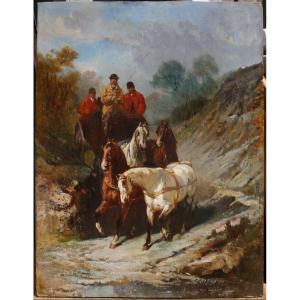 Attelage avec quatre chevaux. James Alexander WALKER (1831/41-1898)