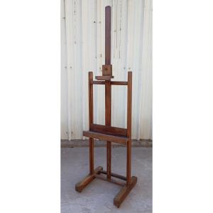 Late 19th-century Oak Rack-and-pinion Easel Paris Faubourg St. Honoé