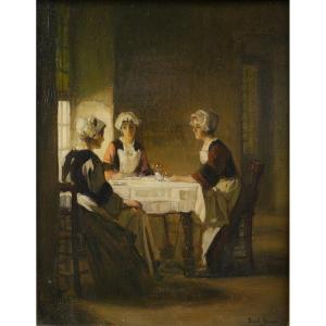 "the Conversation: Women Seated At A Table." Joseph Bail (1862–1921)