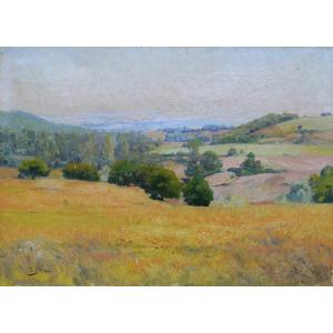 Edouard PAIL (1851-1916). Paysage de campagne.