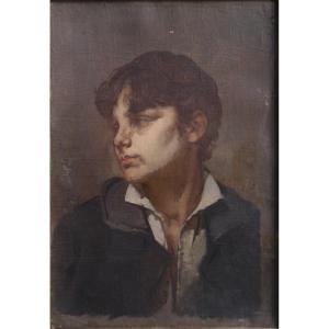 Portrait de jeune garçon de profil, étude XIXè