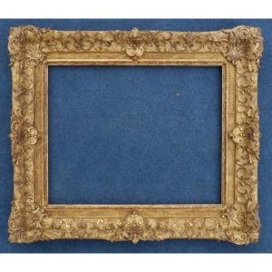 19th-century Gilded Frame In The Louis XIV Style For 6f Size (41x33 Cm), Picture Size 39.5x31.5 Cm