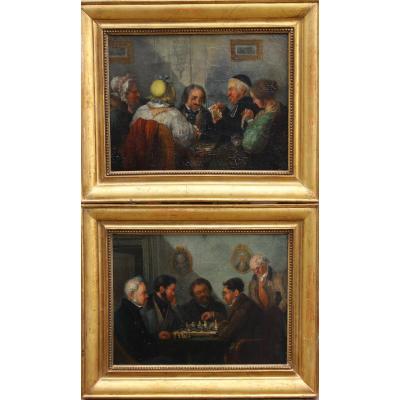 Chess Players And Card Players, XIXth