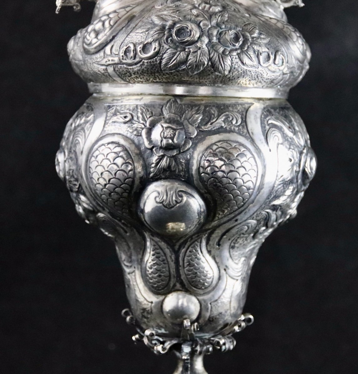 Pokal Or German Covered Cup In Sterling Silver, XIXth Century-photo-3