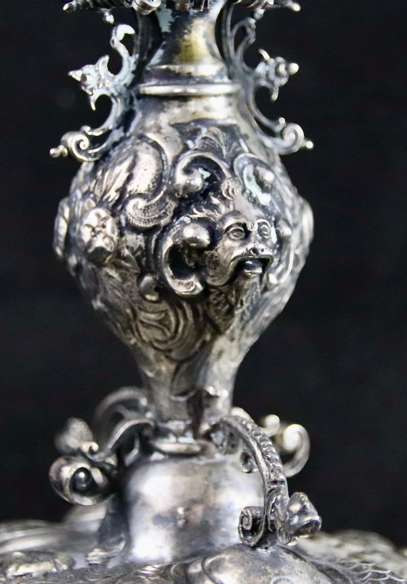 Pokal Or German Covered Cup In Sterling Silver, XIXth Century-photo-5