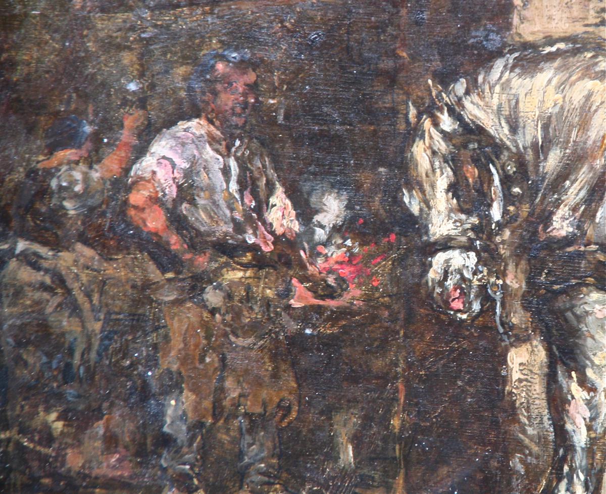 "the Farrier" Painting On Wood Anonime-photo-2