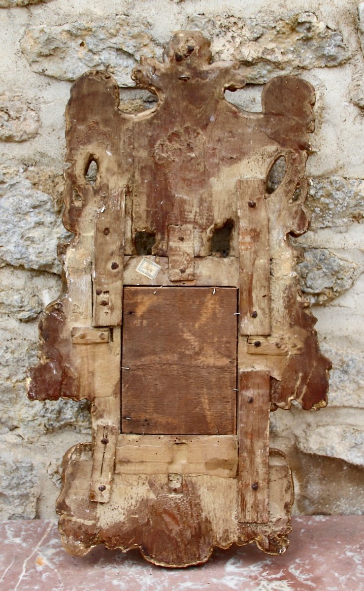 Miroir Baroque En Bois Dor&eacute; Italie XVIII&egrave;me-photo-8