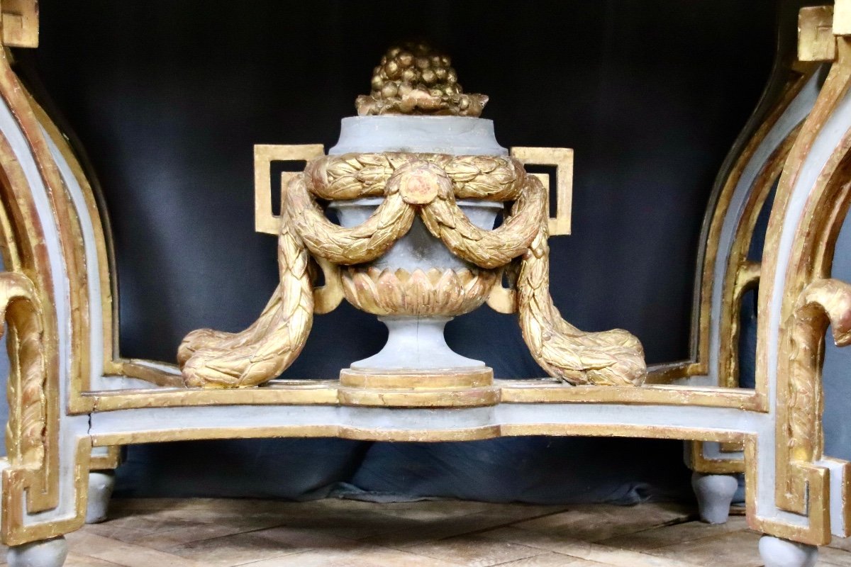 Grande Console Provencal Sculpté Et Doré d'époque Louis XVI -photo-4