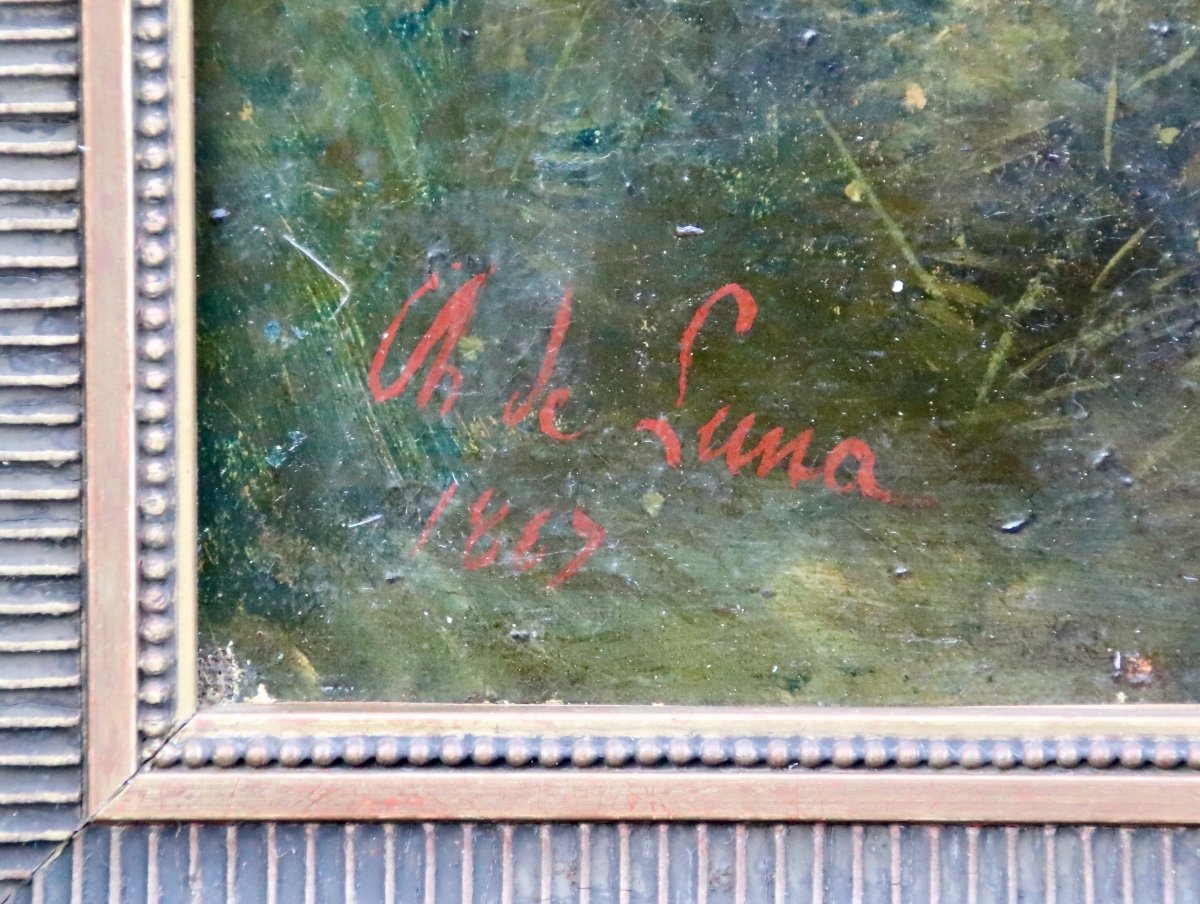 Painting By Charles De Luna Early Nineteenth Carriage Ride-photo-7