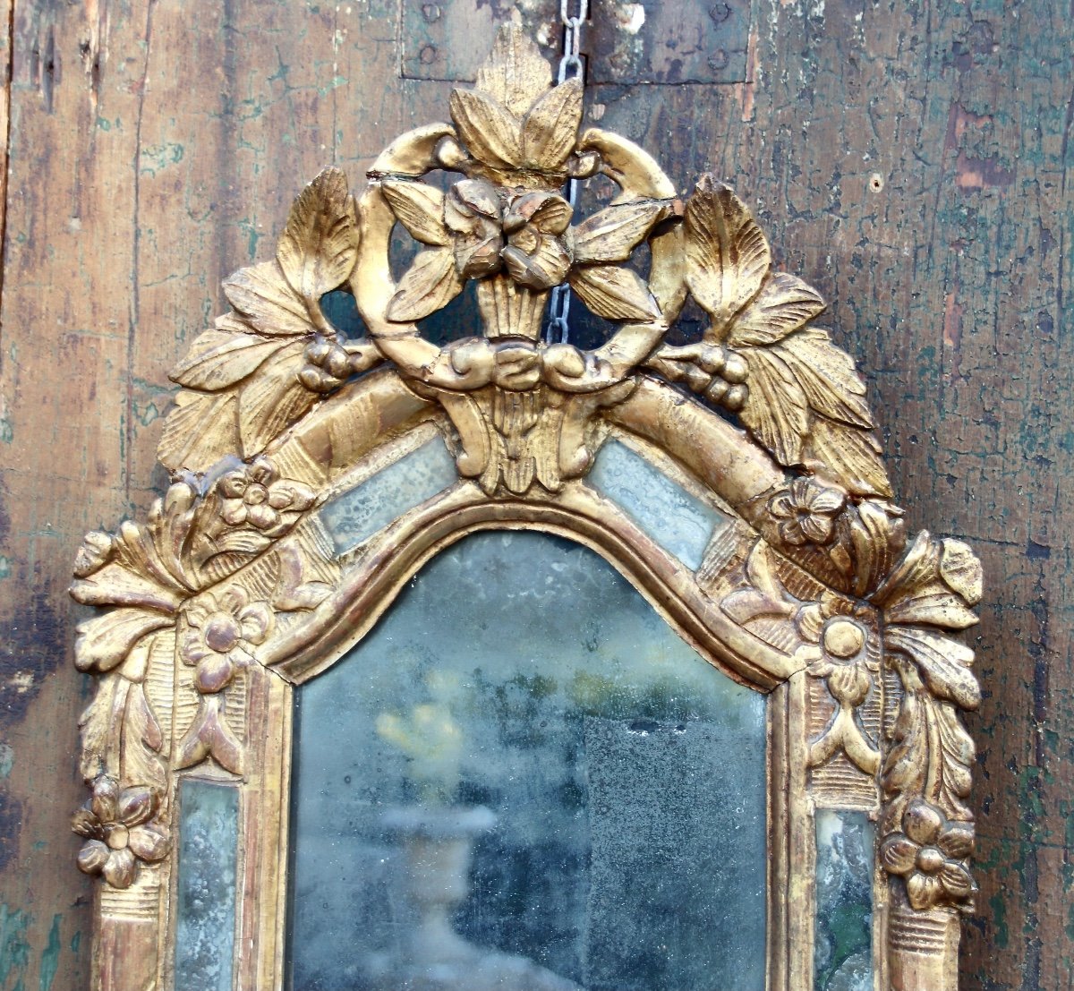 Miroir d'époque Régence En Bois Doré à Parcloses-photo-6