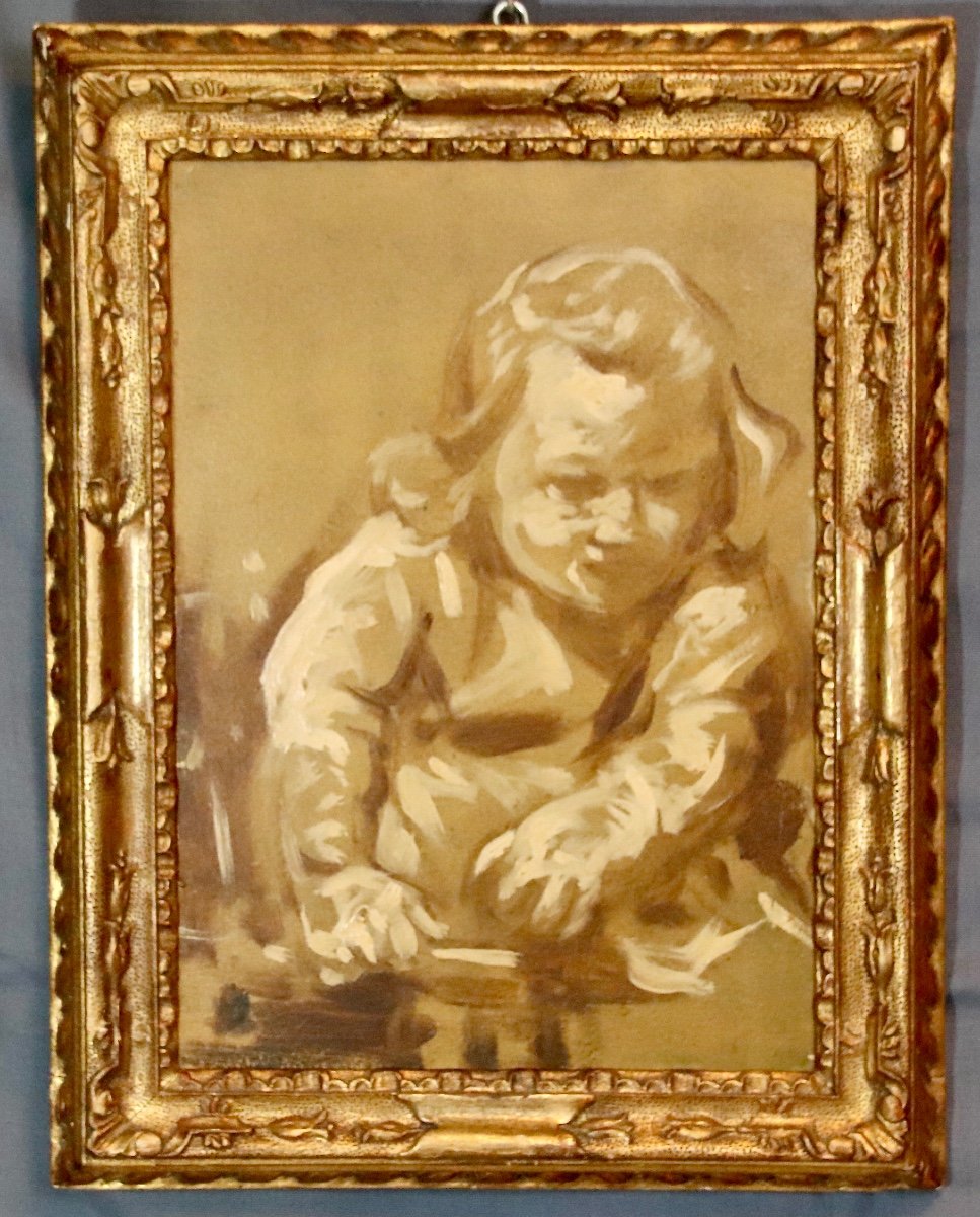 Painting Of Putto On Cardboard Nineteenth Mounted-photo-2