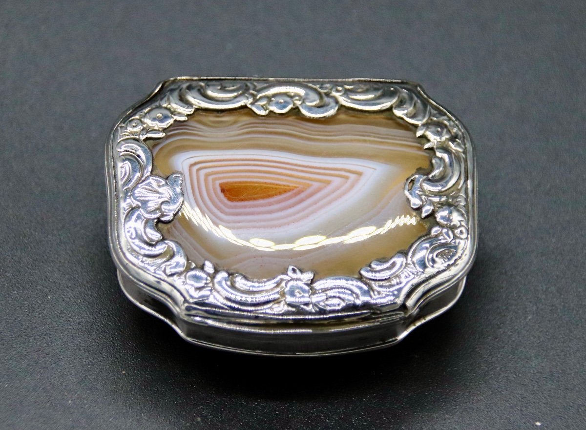 18th Century Agate And Sterling Silver Box-photo-7