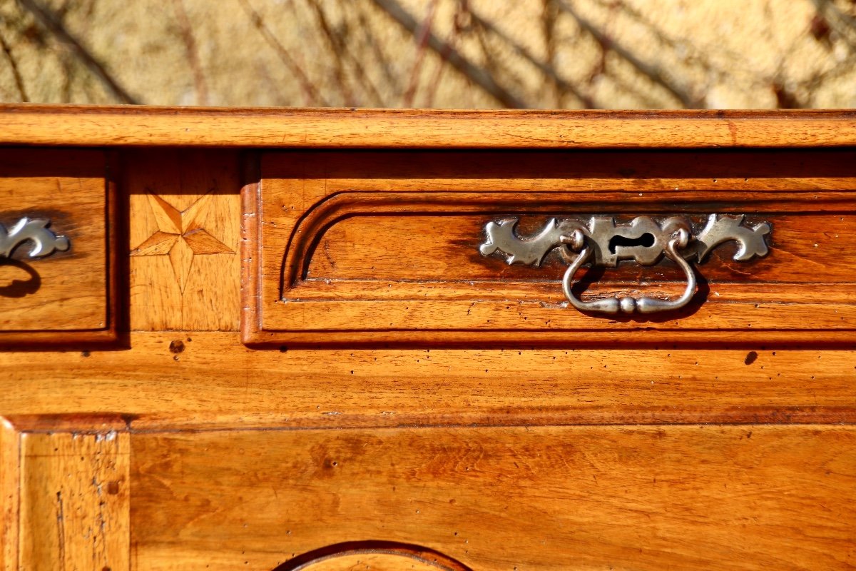 18th Century Walnut Buffet With 2 Doors And 3 Drawers-photo-4