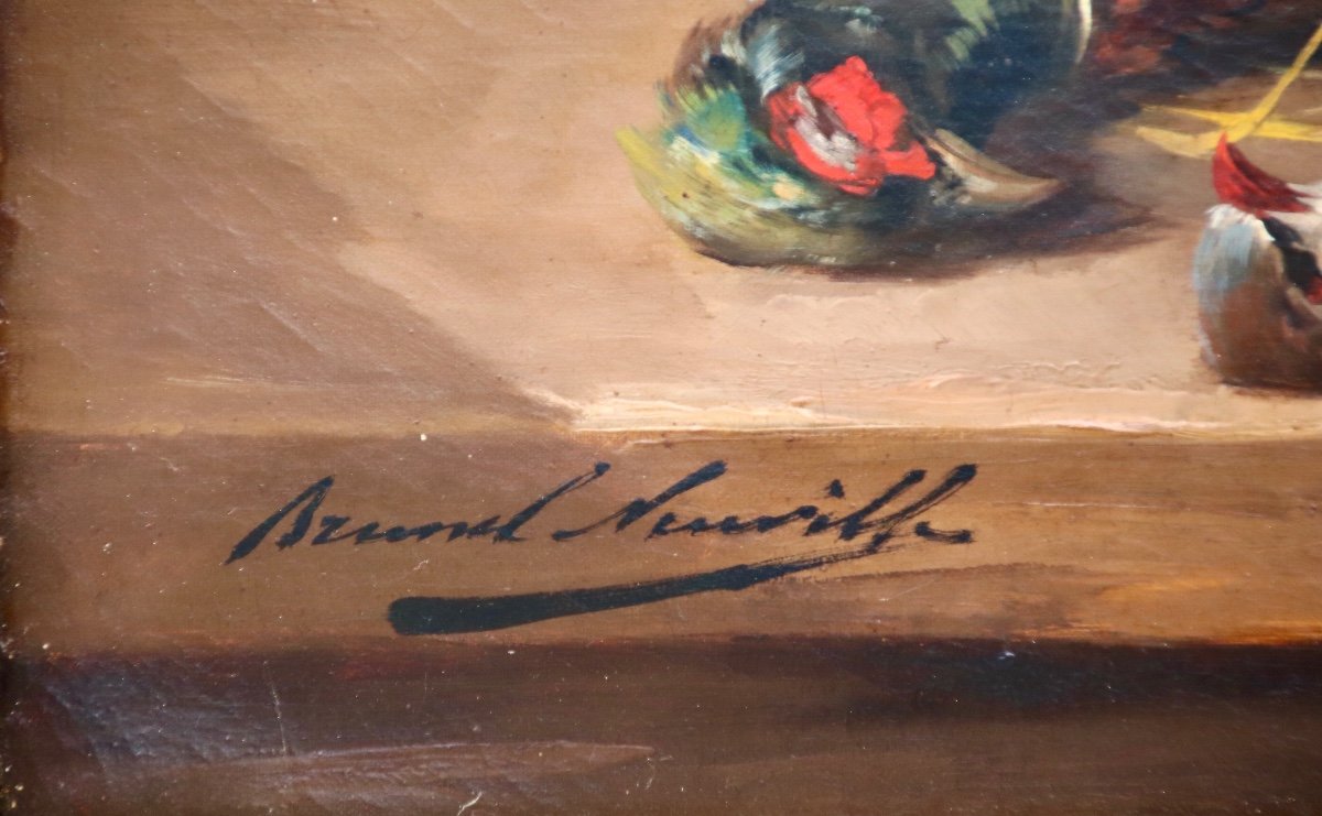 Peinture De Brunel De Neuville Nature Morte Aux Faisans-photo-4