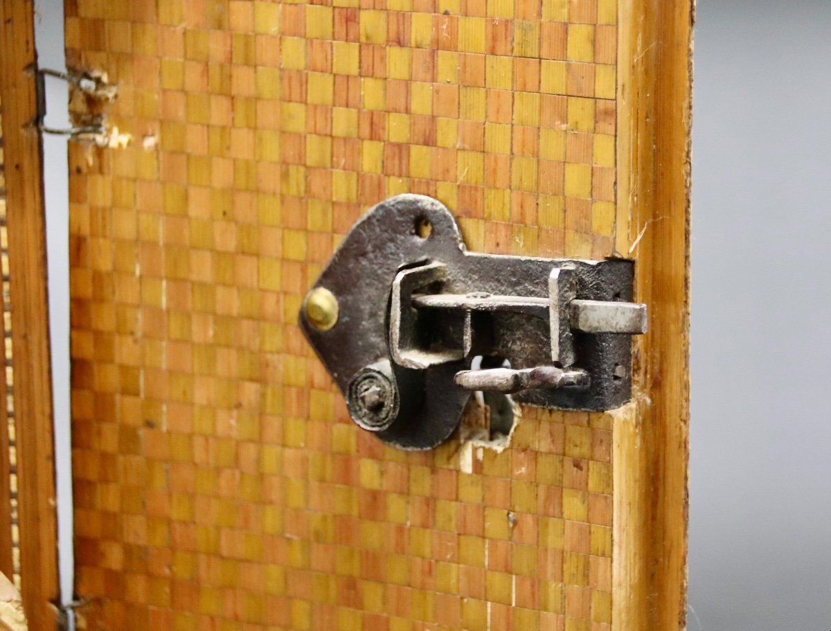 Cabinet En Marqueterie De Paille d'époque XVIIème-photo-6