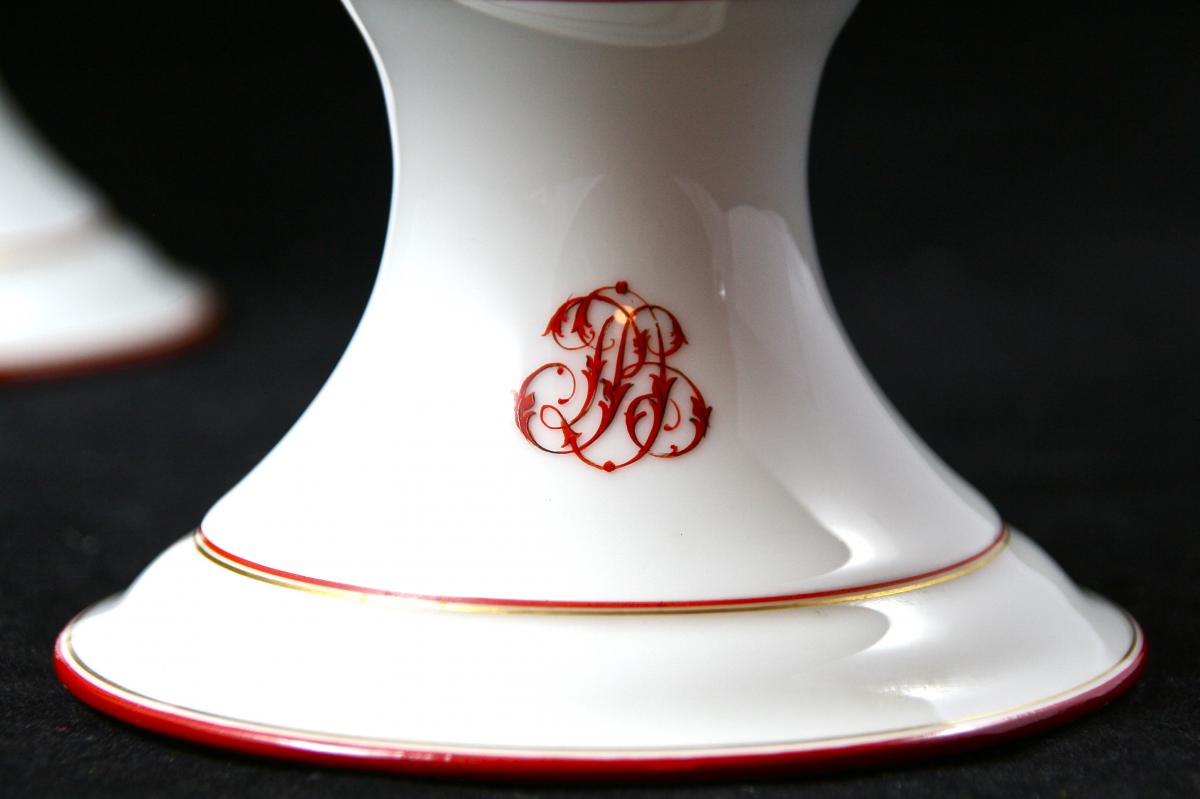 Pair Of XIXth Cup Porcelain White-photo-1